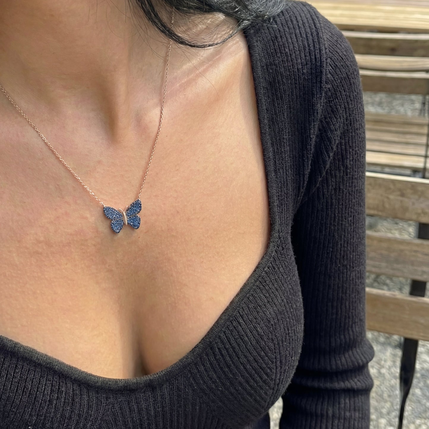Blue Butterfly Necklace