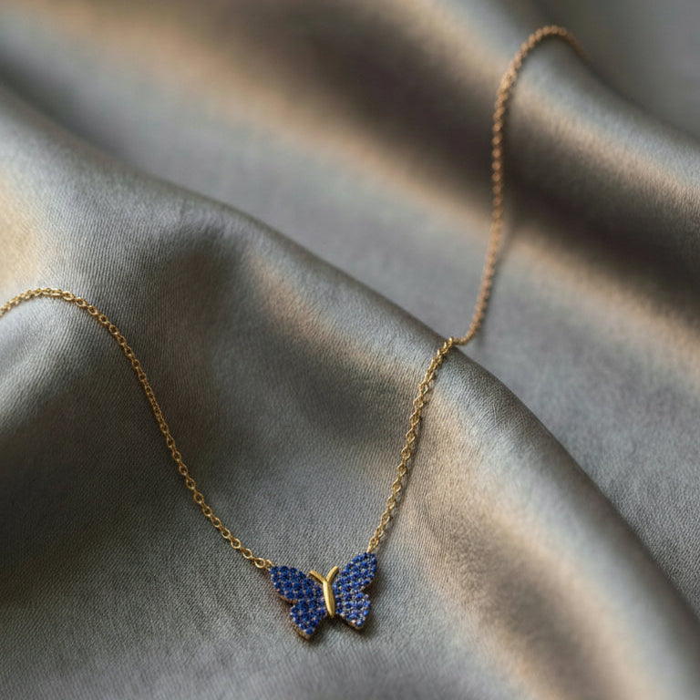 Blue Butterfly Necklace