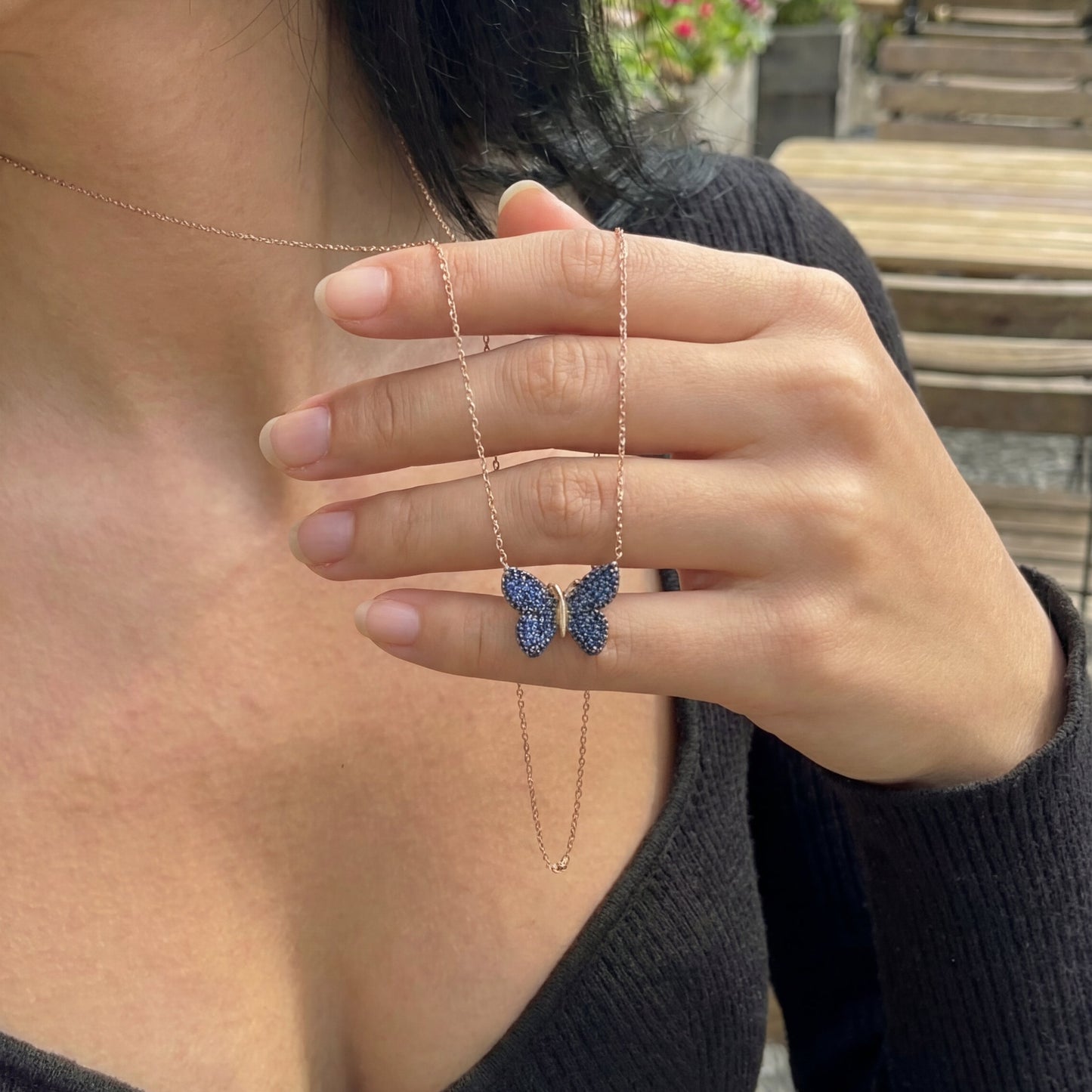 Blue Butterfly Necklace